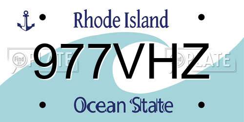 977VHZ Rhode Island License Plate