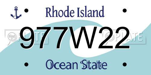 977W22 Rhode Island License Plate
