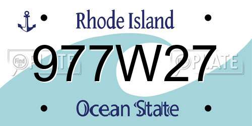 977W27 Rhode Island License Plate