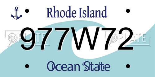 977W72 Rhode Island License Plate