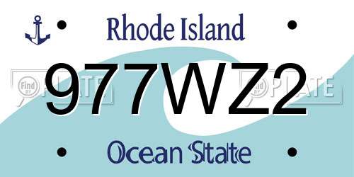 977WZ2 Rhode Island License Plate