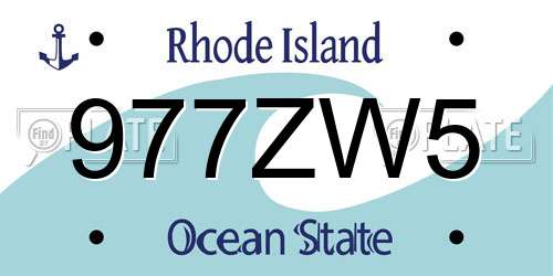977ZW5 Rhode Island License Plate