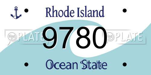9780 Rhode Island License Plate