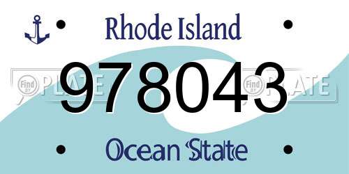 978043 Rhode Island License Plate
