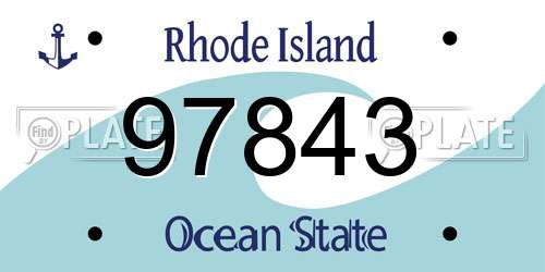97843 Rhode Island License Plate