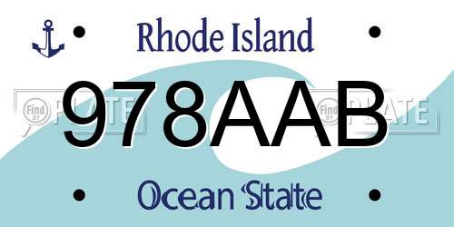 978AAB Rhode Island License Plate