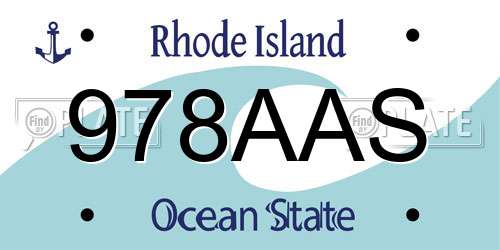 978AAS Rhode Island License Plate