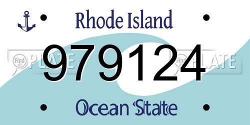 979124 Rhode Island License Plate