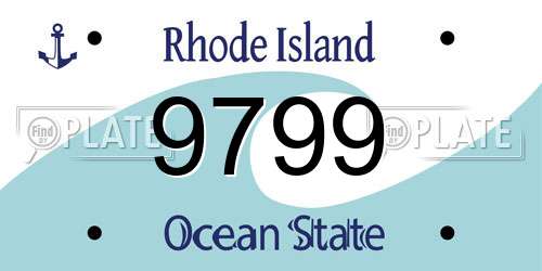 9799 Rhode Island License Plate