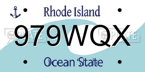979WQX Rhode Island License Plate
