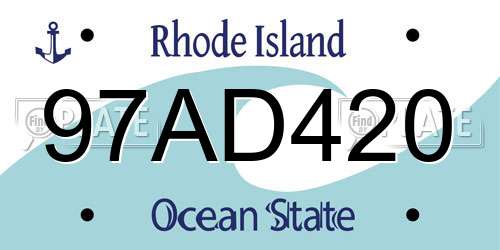 97AD420 Rhode Island License Plate