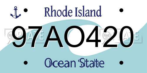 97AO420 Rhode Island License Plate