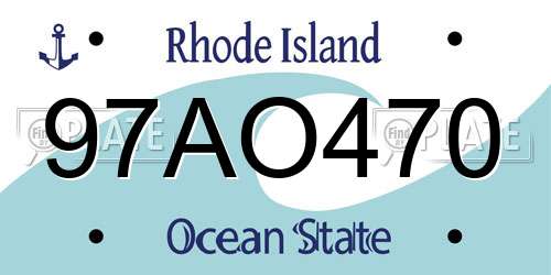 97AO470 Rhode Island License Plate
