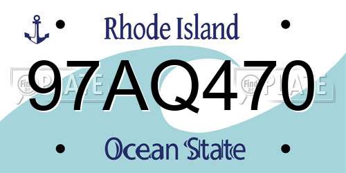 97AQ470 Rhode Island License Plate