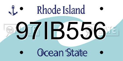 97IB556 Rhode Island License Plate