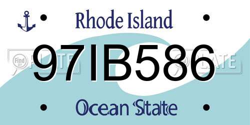 97IB586 Rhode Island License Plate
