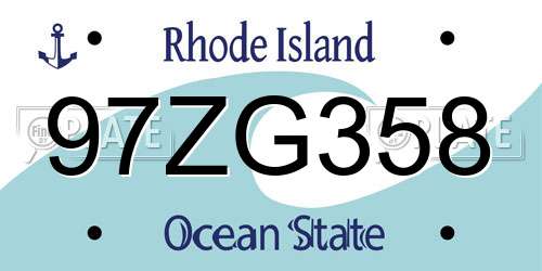 97ZG358 Rhode Island License Plate