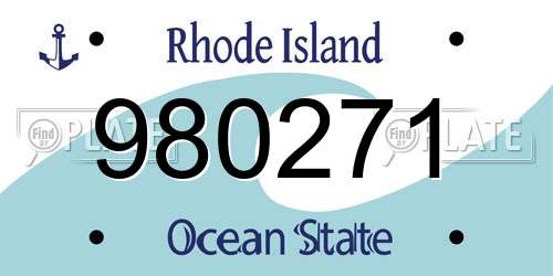 980271 Rhode Island License Plate