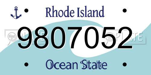 9807052 Rhode Island License Plate