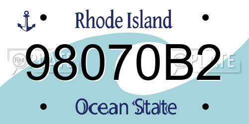 98070B2 Rhode Island License Plate