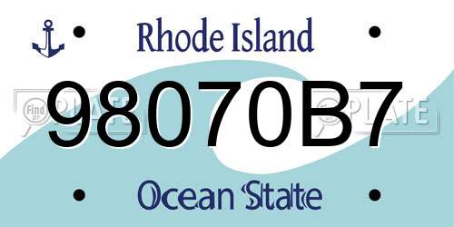 98070B7 Rhode Island License Plate