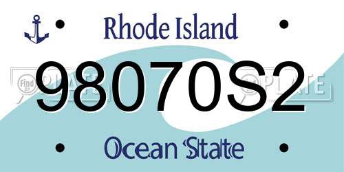 98070S2 Rhode Island License Plate