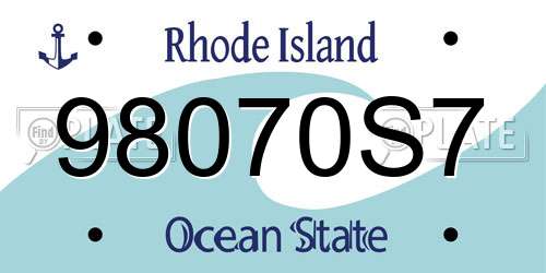 98070S7 Rhode Island License Plate