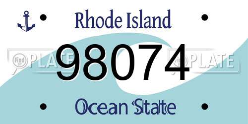 98074 Rhode Island License Plate