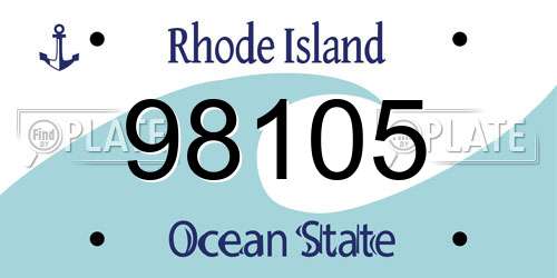 98105 Rhode Island License Plate