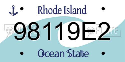 98119E2 Rhode Island License Plate