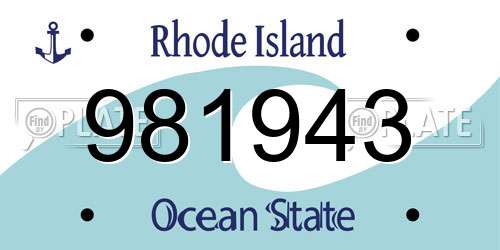 981943 Rhode Island License Plate