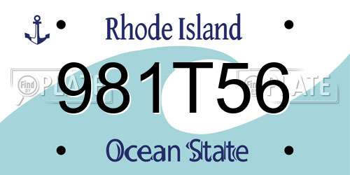981T56 Rhode Island License Plate