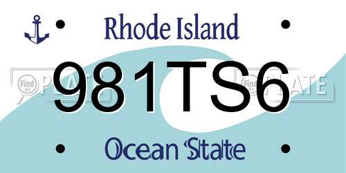 981TS6 Rhode Island License Plate