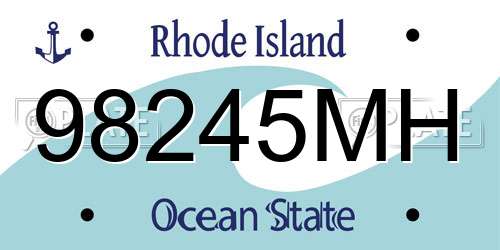 98245MH Rhode Island License Plate