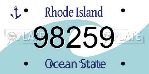98259 Rhode Island License Plate