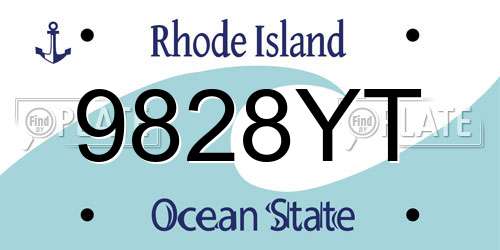 9828YT Rhode Island License Plate