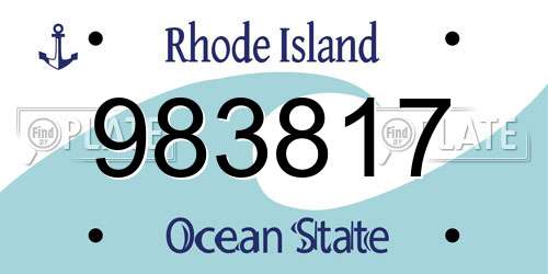 983817 Rhode Island License Plate