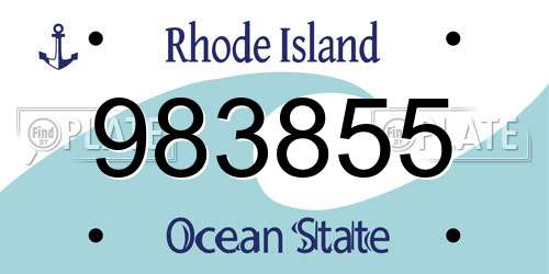 983855 Rhode Island License Plate