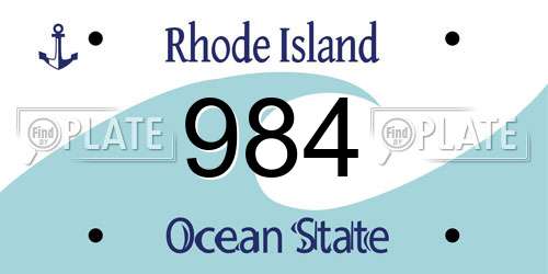 984 Rhode Island License Plate
