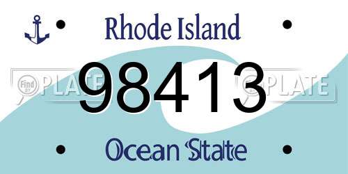 98413 Rhode Island License Plate