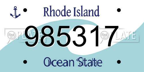 985317 Rhode Island License Plate