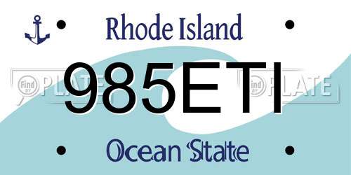 985ETI Rhode Island License Plate