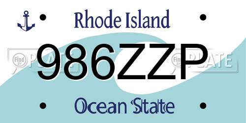 986ZZP Rhode Island License Plate