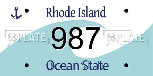 987 Rhode Island License Plate