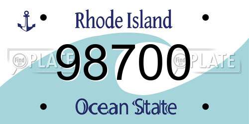 98700 Rhode Island License Plate