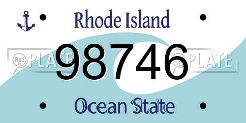 98746 Rhode Island License Plate