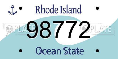 98772 Rhode Island License Plate