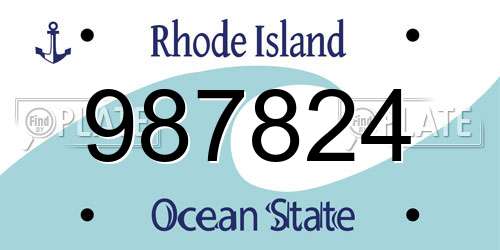 987824 Rhode Island License Plate