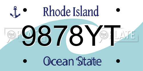 9878YT Rhode Island License Plate