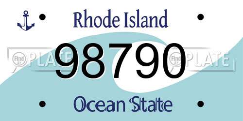 98790 Rhode Island License Plate